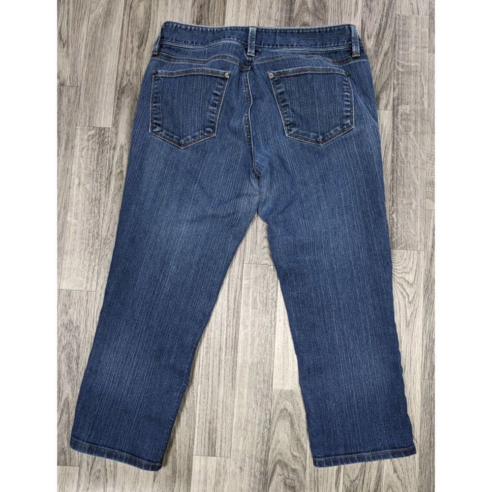 (3/$35) Ann‎ Taylor Loft Womens Size 6 Modern Pockets Denim Blue Jean Capris - Picture 2 of 10